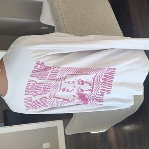 Snoop Dogg Vintage Light Gray and Pink Graphic Long Sleeve Tee